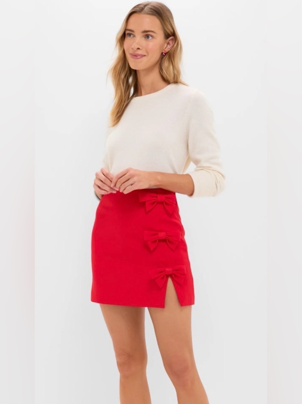 Hyacinth House Red Bows Rochelle Mini Skirt Tuckernuck Red Size Large L